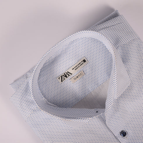ZR White & Blue Printed Shirt